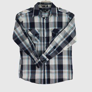 Beverly Hills Polo Club Plaid Button Down Shirt Long Sleeve Size M